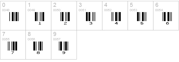 SKANDEMO R Bar Code C39 Wide numbers 0-9 preview