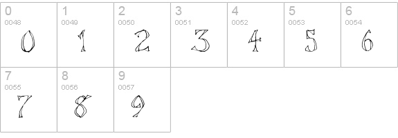 Sketched Out numbers 0-9 preview