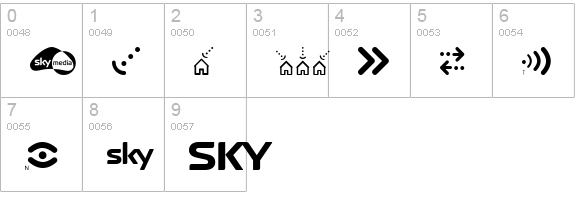 Sky TV Channel Logos numbers 0-9 preview