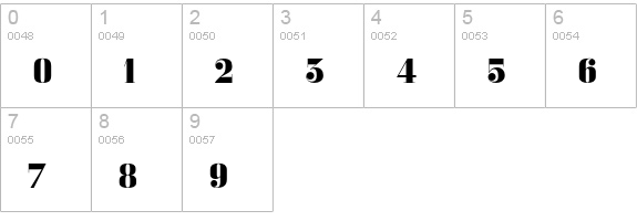 Skyline-Black numbers 0-9 preview