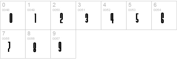 SlackCasual-Bold numbers 0-9 preview