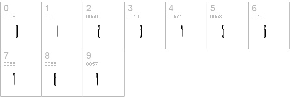 Slender BRK numbers 0-9 preview