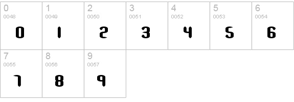 Slender Stubby BRK numbers 0-9 preview