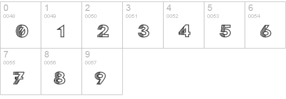 Sliced Iron numbers 0-9 preview