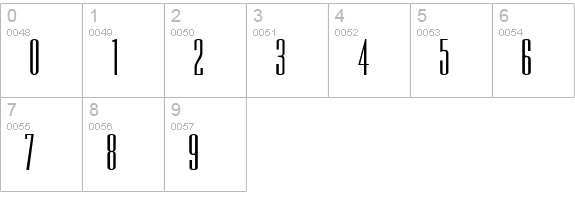 Slim Jim-Extended Bold numbers 0-9 preview