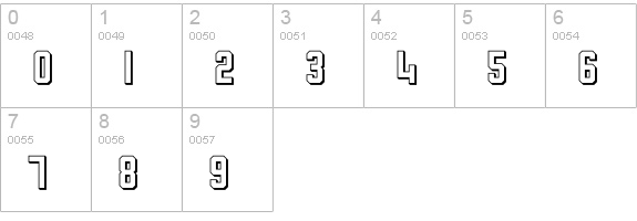 Slimfit Shadowed numbers 0-9 preview