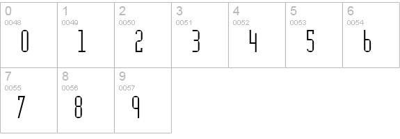SlimpiSquares numbers 0-9 preview