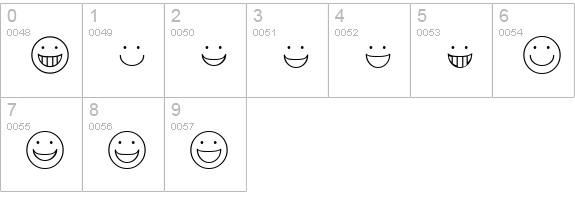 Smiley Regular numbers 0-9 preview