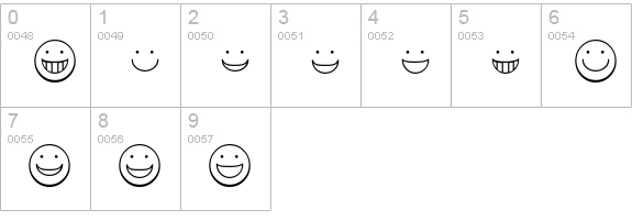 SmileyFace numbers 0-9 preview