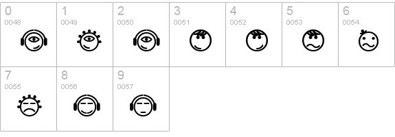 Smilly Normal numbers 0-9 preview