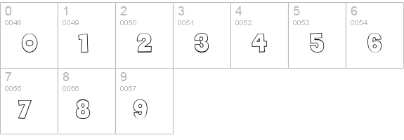 Sneakerhead BTN Outline numbers 0-9 preview