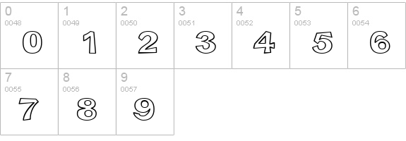 Snott Outline numbers 0-9 preview