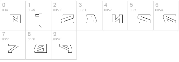 Snubfighter Outline numbers 0-9 preview