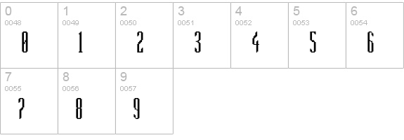 So Narrow numbers 0-9 preview