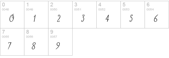 SodaScriptLight Regular numbers 0-9 preview