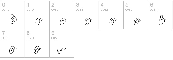 SodaScriptLightExtras numbers 0-9 preview