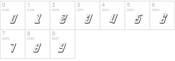 Soviet 3D Italic numbers 0-9 preview