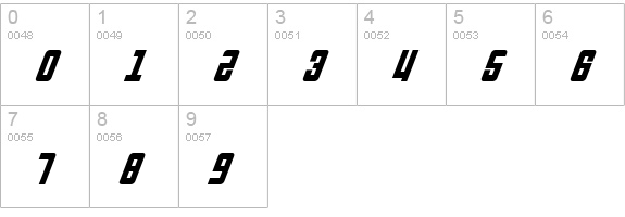 Soviet Bold Italic numbers 0-9 preview