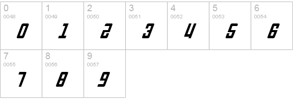 Soviet Italic numbers 0-9 preview