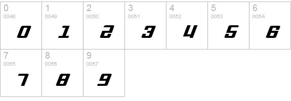 Soviet X-Expanded Italic numbers 0-9 preview