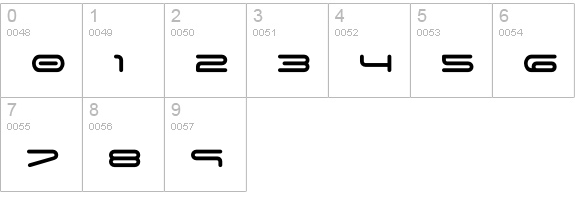 Space Age numbers 0-9 preview