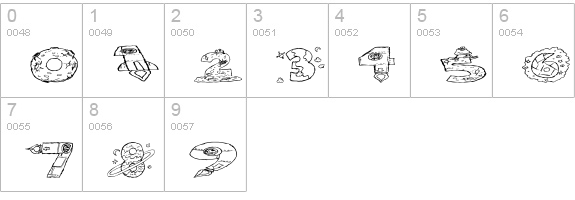 Space Attack numbers 0-9 preview