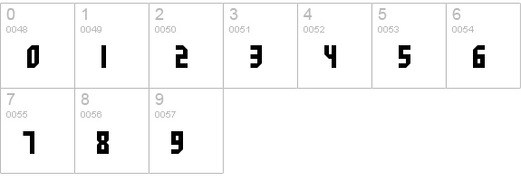 Space Crusader
 numbers 0-9 preview