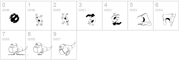 SpaceAttacks numbers 0-9 preview