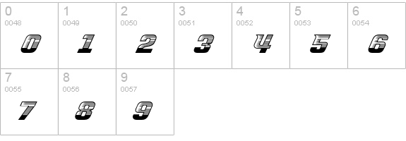 Spacelord Four numbers 0-9 preview