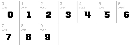 Spacelord One numbers 0-9 preview