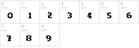 SpaceOut numbers 0-9 preview