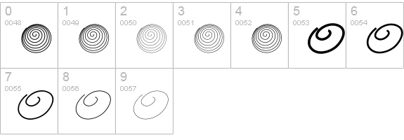 Spiralicus numbers 0-9 preview
