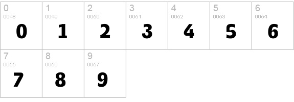 Spotka AlternateBlack numbers 0-9 preview