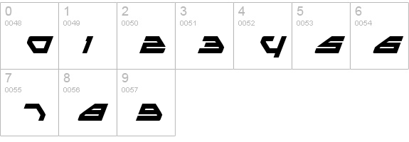 Spylord Bold Italic numbers 0-9 preview