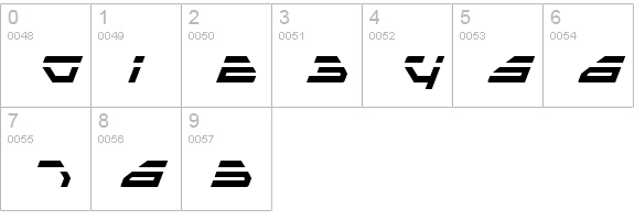 Spylord Laser Italic numbers 0-9 preview
