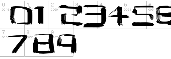 Square Brush
 numbers 0-9 preview