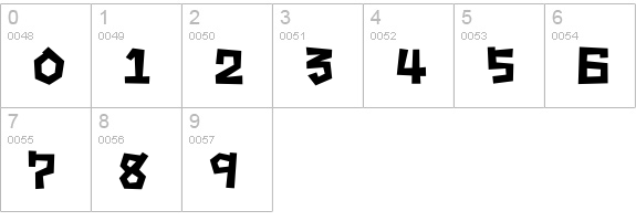 Square rough numbers 0-9 preview