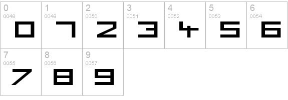 Square Unique ExtraBold numbers 0-9 preview