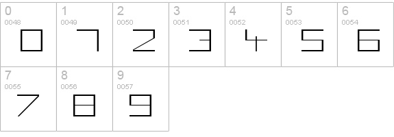 Square Unique Thin numbers 0-9 preview