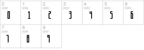 Squareworm numbers 0-9 preview