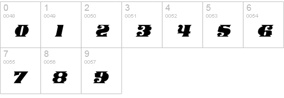 Stampede Open Italic Fill numbers 0-9 preview