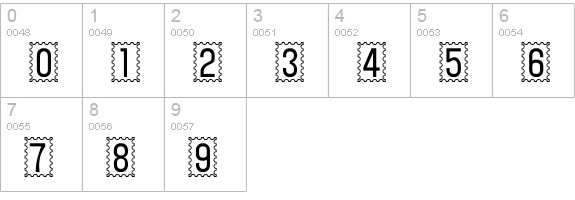 Stamper numbers 0-9 preview