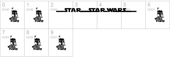 Star Jedi Logo DoubleLine1 numbers 0-9 preview