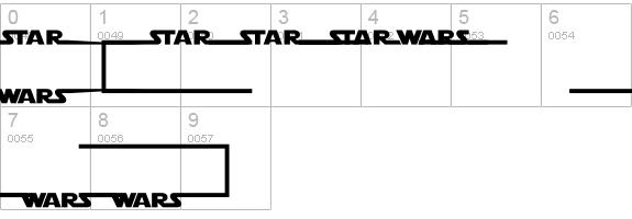 Star Jedi Logo MonoLine numbers 0-9 preview