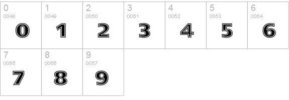 Star Jedi Outline numbers 0-9 preview