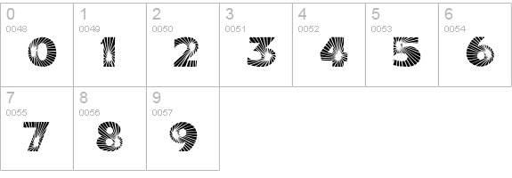 Starburst Regular numbers 0-9 preview