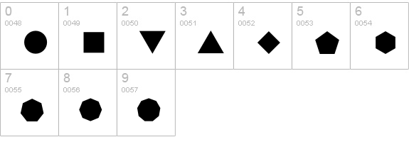StarburstFont numbers 0-9 preview