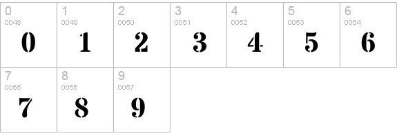 Stardos Stencil Bold numbers 0-9 preview