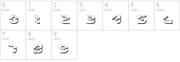 Starfighter Shadow numbers 0-9 preview