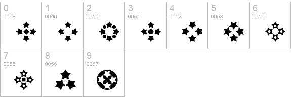 Stars for 3D FX numbers 0-9 preview